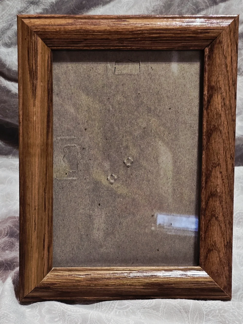 Vintage Solid Wood 4x6 Picture Frame | Brown Mitered Tabletop Frame w/ Glass